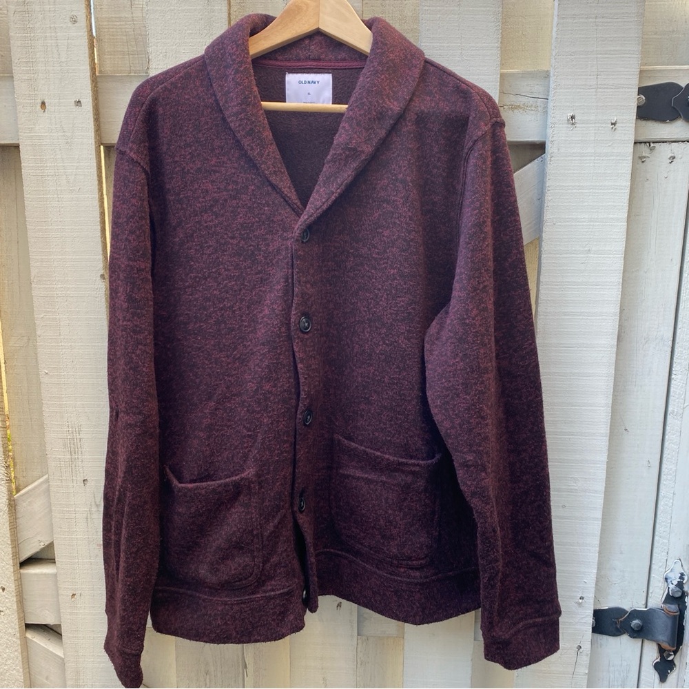 Old Navy Burgundy Shawl Collar Cardigan Sweater